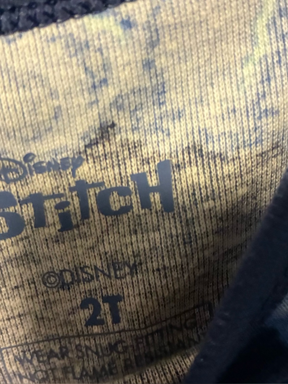 Disney Stitch 2-Piece Pajama Set Lot 2T Cream Navy NWT - Picture 3 of 5